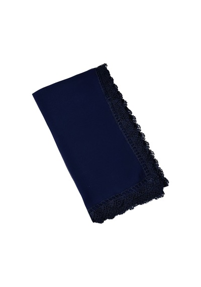 Mim Eşarp İğne Oyalı Şal Namaz Ve Mevlüt Örtüsü 60x150 Cm Lacivert