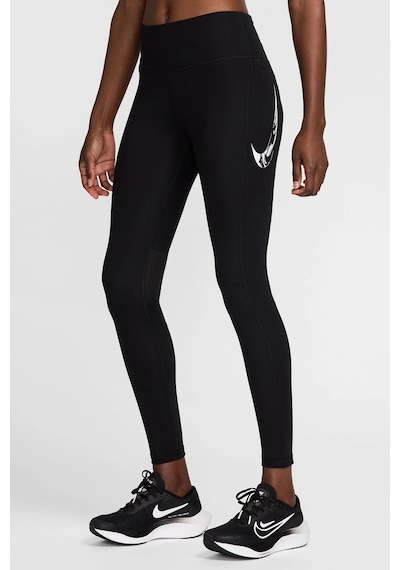 Nike Fast Dri Fit Mid Rise 7/8 Length Leggings With Pockets Kadın 3 Cepli Antrenman Taytı Siyah Fv6682-010