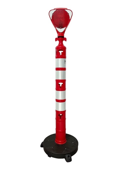 Solar Üçgen Flaşörlü - Plastik Ağırlıklı Yol Dikmesi Seti 11x148 Cm-478
