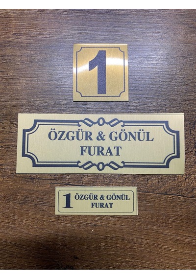 Kapı İsimliği Klasik Ev Dış Kapı İsimliği Çelik Kapı İsimliği Gold0029