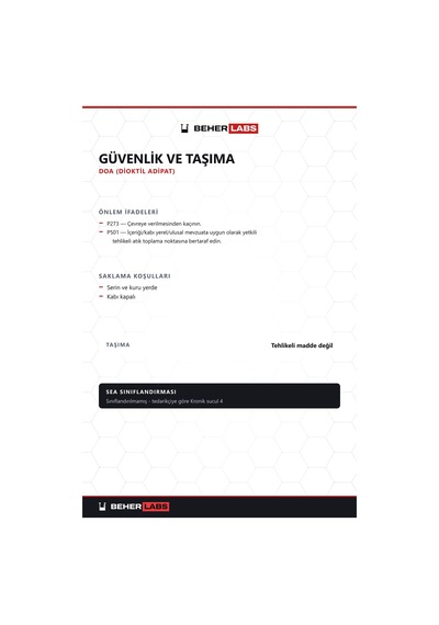 Beherlabs Doa Dioktil Adipat 1 L