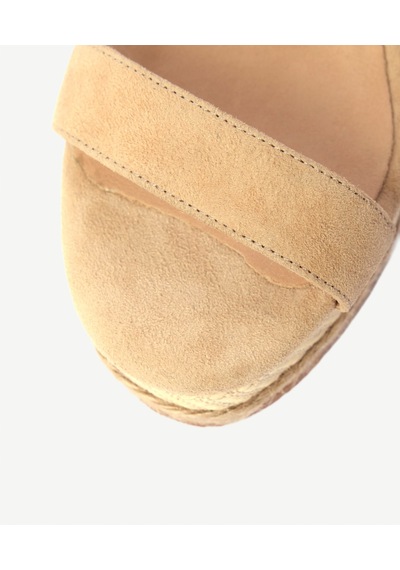 Yargıcı Tek Bantlı Tabanı Hasır Sargılı Deri Espadril 26ykay4020x 063 Bej