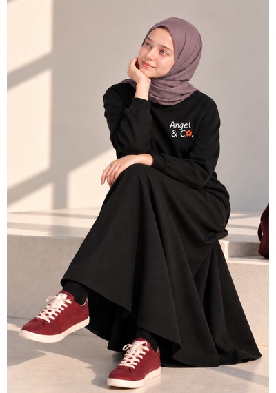 Angel&co. Girls Clothing Kız Çocuk Siyah Sweat-etek Basic Takım Siyah - 870724994 Siyah