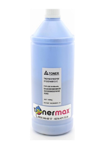 Minolta Renkli Toner Tozu Mavi 250Gr./ Tn216 / Tn221 / Tn319 / Tn