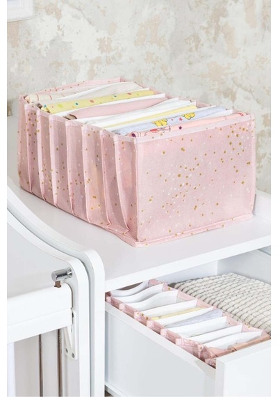 Baby Akordiyon Organizer Çekmece Düzenleyici Large, Pembe Desenli