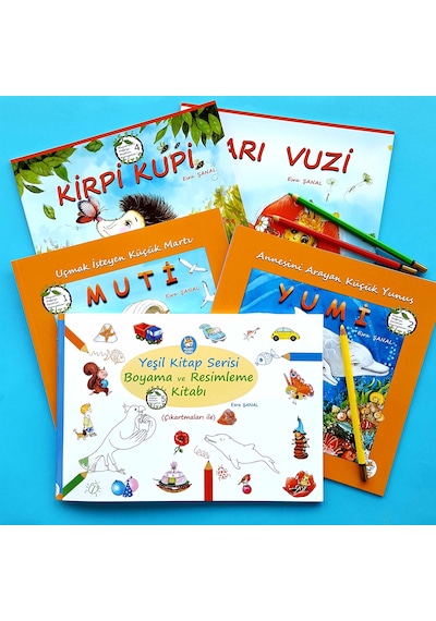 Yeşil Kitap Serisi / Okumalı Boyama - Resimleme Kitabı (Çıkartmalı) 5+ Yaş