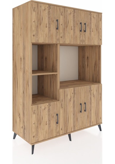 Kronos Dolap 9 Raflı 6 Kapaklı 132x59x195 Çam-çam/çam Çam