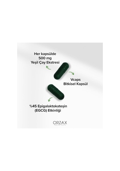 Orzax Green Tea 500 Mg 60 Kapsül