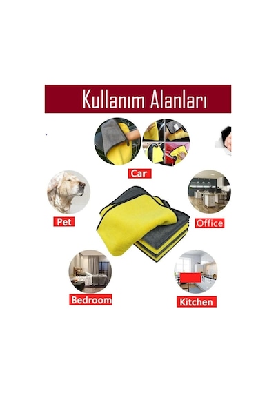 Oto Kurulama Ve Temizlik Havlusu Twisted Pile 1200 Gsm / 50cmx70cm