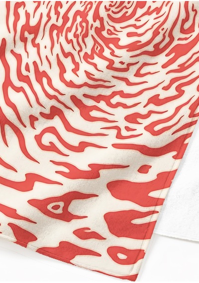 Soyut Spiral Desenli Modern Plaj Havlusu - Kırmızı Ekru Sanatsal Hızlı Kuruyan Mikrofiber Havlu Bulut Menekşe