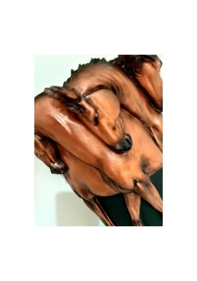 Atlı Vazo Polyester Aksesuar Obje El Boyama Siyah Bronz - 516607017 Siyah Bronz