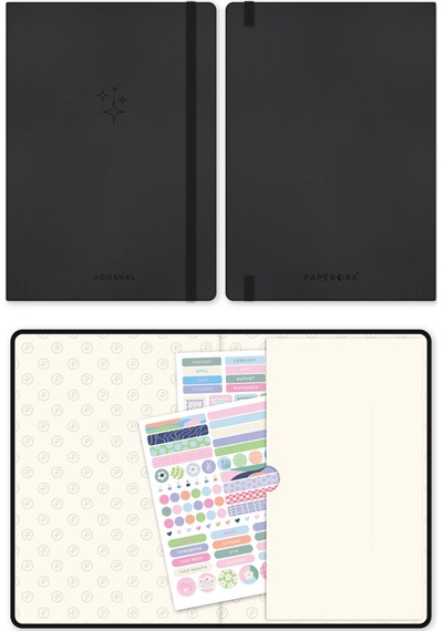 A5 Bullet Journal Noktalı Defter 140 Gr. 80 Yaprak Deep Charcoal Siyah