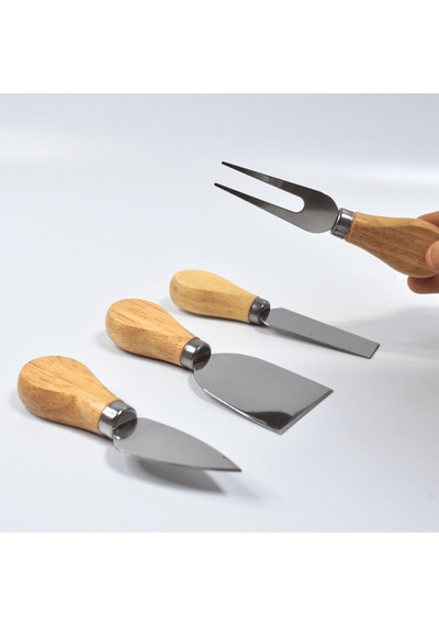 Bambu Saplı Peynir Bıçağı Seti, 4 Parça