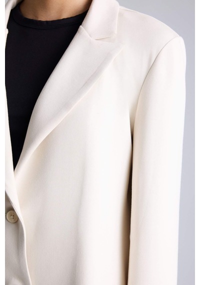 Defacto Standart Fıt Blazer Ceket G8385ax26sper218 Ekru-er218