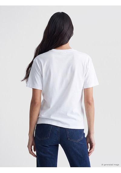 Lc Waikiki Lc Waıkıkı Beyaz %100 Pamuklu Oversize Kadın Tişört