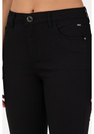 U.S. Polo Assn. Kadın Siyah Toothpick Fit Kanvas Pantolon 50281692-VR046