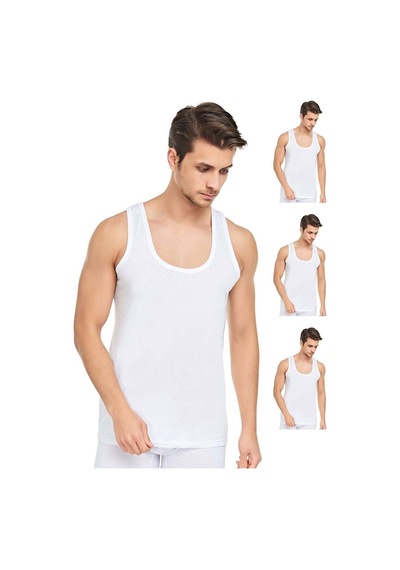 Tutku Erkek Beyaz Pamuklu Atlet 12 Lü Paket Beyaz