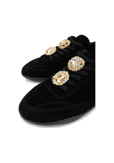 Tamer Tanca Kadın Hakiki Deri Siyah Süet Sneakers & Spor Ayakkabı 1009 1453 Bn Ayk Sk26-27 Sıyah Suet