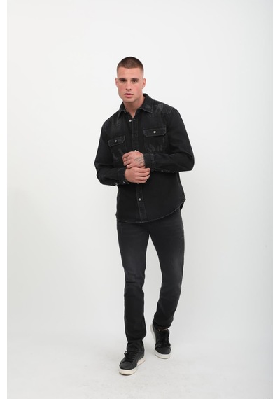 Banny Jeans Erkek Jean Gömlek SİYAH