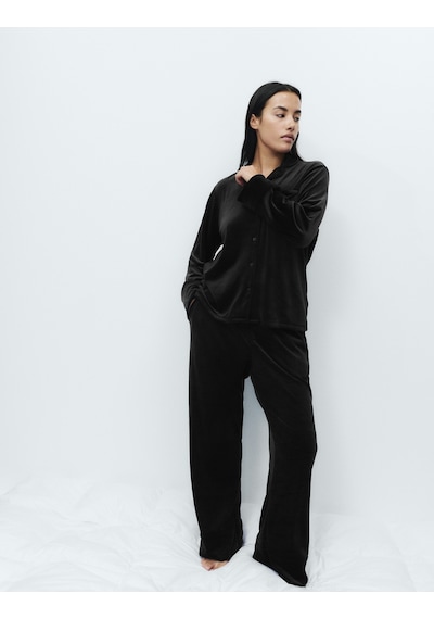 Marks & Spencer Polar Pijama Takımı T37002254J Siyah
