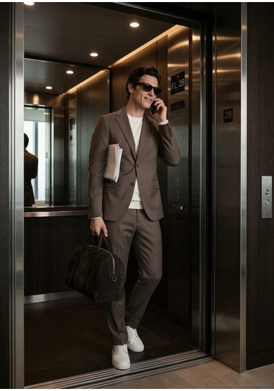 Ramsey Vizon Düz Zeroweight Slim Fit Yün Karışımlı Takım Elbise