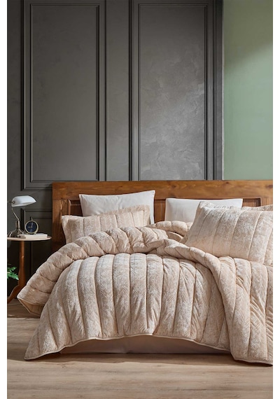 Elart Comfort yeni nesil uykuseti - 3 parça Velvet Cappuccino (23 Cappuccino