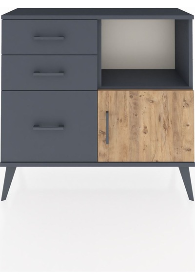 Arges Şifonyer Tek Raflı 3 Çekmeceli Tek Kapaklı 88x30x80 Antrasit-çam/antrasit Çam/antrasit Arges Şifonyer Tek Raflı 3 Çekmeceli Tek Kapaklı 88x30x80 Antrasit-çam/antrasit Çam/antrasit