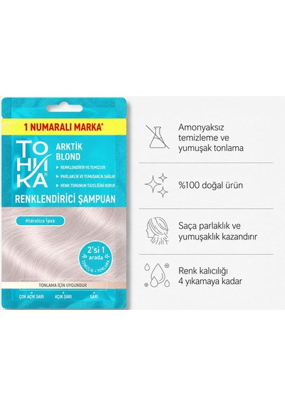 Tonıka Arktik Blond Renkli Şampuan 25 Ml Sarı Yansımayı Azaltan Açık Sarı Ve Platin Saç İçin Şampuan