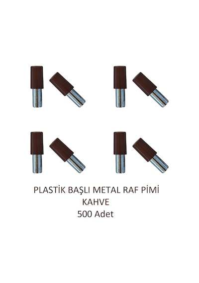 Plastik Metal Başlı Raf Pimi Kahve 500 Adet