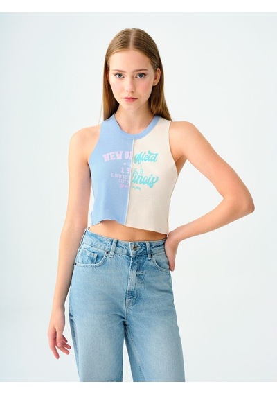 LOFT Crop Kadın Atlet Mavi