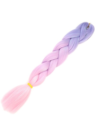 Simli Lila / Pembe / Şeker Pembesi Ombreli Örgülük Saç 100 Gr.