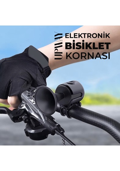 Upway Yüksek Sesli Elektronik Bisiklet Scooter Kornası - Pilli 120db Ses Gücü Siyah