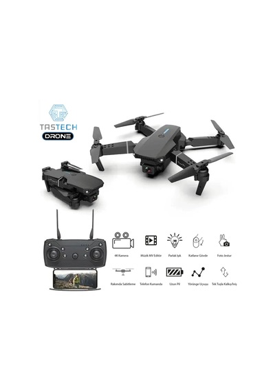 Çift Kameralı Drone Led Işıklı Wifi App Ve Uzaktan Kumanda Kontrollü Quadcopter Katlanabilir Şarjlı