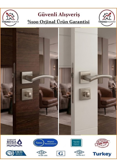 Çelebi Balmondi Rozetli İç Kapı Kolu - Parlak Nikel - Wc Banyo