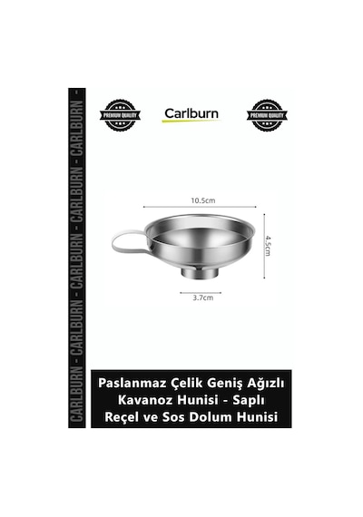 Özel Üretim Mutfak Paslanmaz Çelik Geniş Ağızlı Kavanoz Hunisi Saplı Reçel Sos Dolum Hunisi