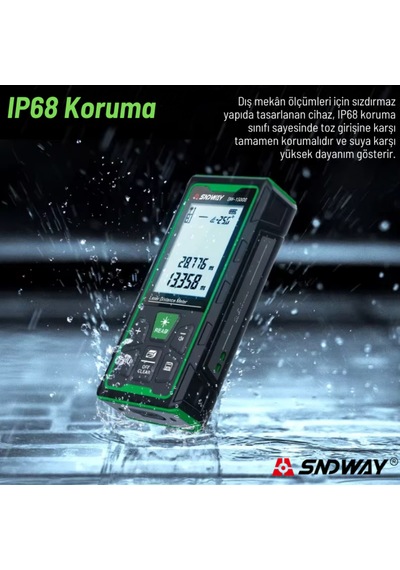 Sndway Sw-80gs Yeşil Lazerli 80 Metre Lazermetre Şarjlı Ve Ip68 Korumalı
