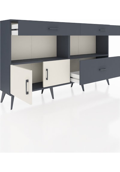 Arges Konsol 2 Raflı 3 Çekmeceli 2 Kapaklı 176x30x99 Antrasit-ayt Antrasit-aytaşı/antrasit Arges Konsol 2 Raflı 3 Çekmeceli 2 Kapaklı 176x30x99 Antrasit-ayt Antrasit-aytaşı/antrasit