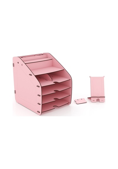 Design Otto Fx Large Modest 6 Renk A4 Evrak Rafı Masaüstü Organizer Pembe - 74202719 Pembe