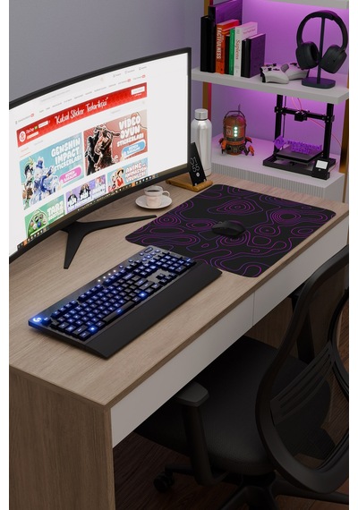 Topography Kaymaz Dikişli Kauçuk Oyuncu Mousepad V4 - 48x40 Xl Gaming Mouse Pad Fare Altlığı