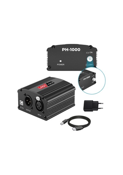 Lastvoice BM800 Full Black Mikrofon + Phantom Power + Mini Tripod + 7.1