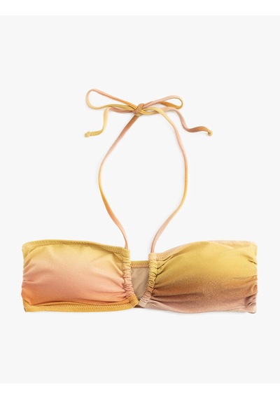 Koton Boyundan Bağlamalı Straplez Bikini Üstü Pembe Desenli 5sak10030mm Pembe Desenli