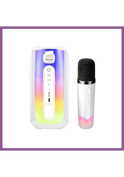 Bezos Pluse 7 Mikrofonlu Rgb Kablosuz Hoparlör - Beyaz Rengaren