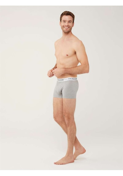 U.S. Polo Assn. Erkek Gri Melanj Tekli Cepli Boxer 80451Y Gri Melanj