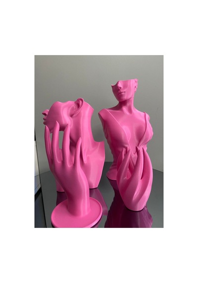 Pembe 4lü Set Dekoratif Takı Organizer Manken Standı Makyaj Mücevher Kolye Tasarım Sergi Yüzük