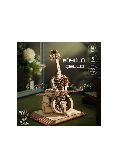 Büyülü Çello 3d Puzzle Ahşap Minyatür Maket Kiti Dıy Kendin Yap
