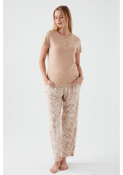 Pierre Cardin 8521 Tropical Vibes Kadın Kısa Kol Pijama Takım 001