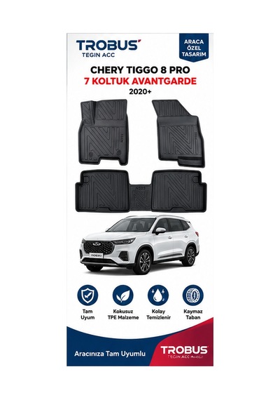 Chery Tiggo 8 Pro 7 Koltuklu Avantgarde 2020 Karbon Desenli Premium 3d Havuzlu Oto Paspas