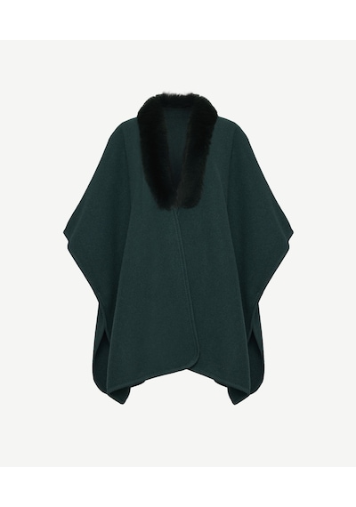 Yargıcı Kürk Yakalı Panço 26kksl1137x 325 Yeşil