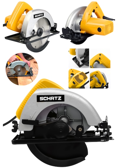 Schatz 800w Bakır Sargı Sjs Metal Şanzıman Sunta Kesme Daire Testere Makinesi Sarı 180mm