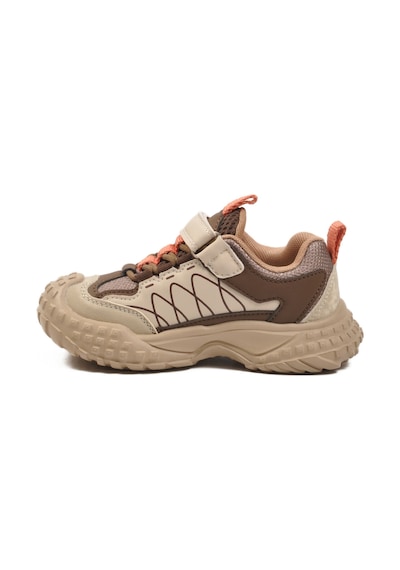 Marcokids Bej Cırtlı Hafif Esnek Kaymaz Erkek Çocuk Spor Ayakkabı 22677 P Bej